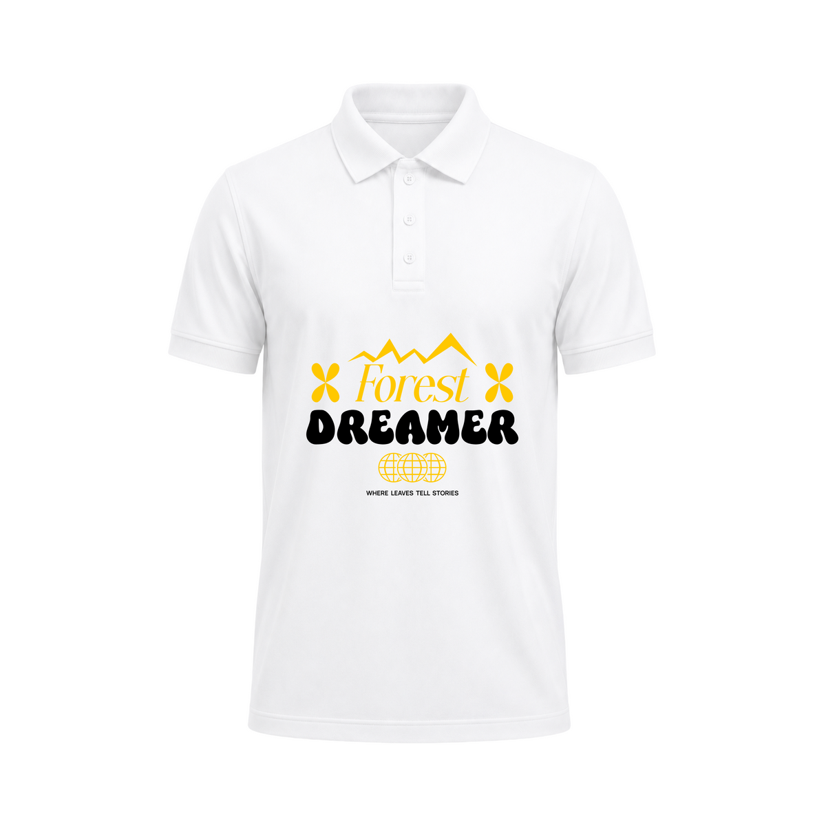SIIEGE Forest Dreamer White Polo T-Shirt For Men
