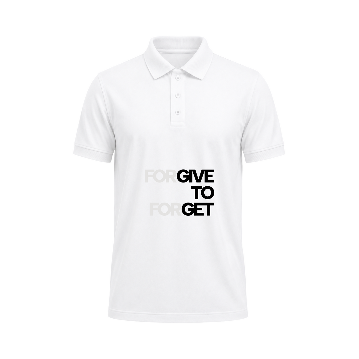 SIIEGE Forgive To Forget Polo Cotton White T-Shirt For Men