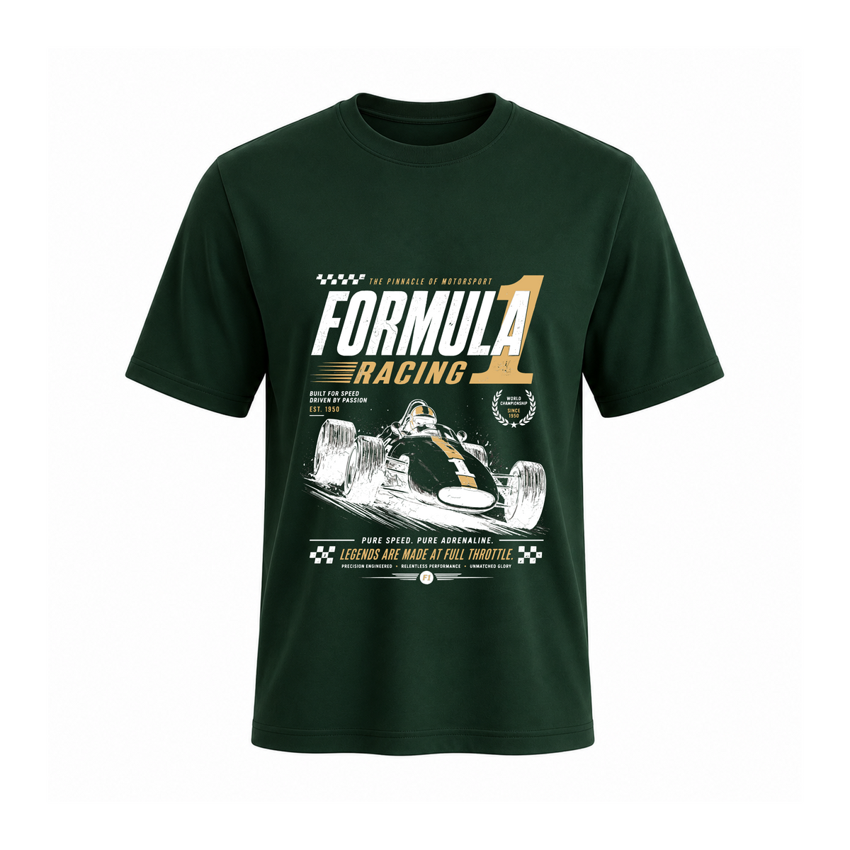 SIIEGE Formula Racing Soft Cotton Green T-Shirt For Men