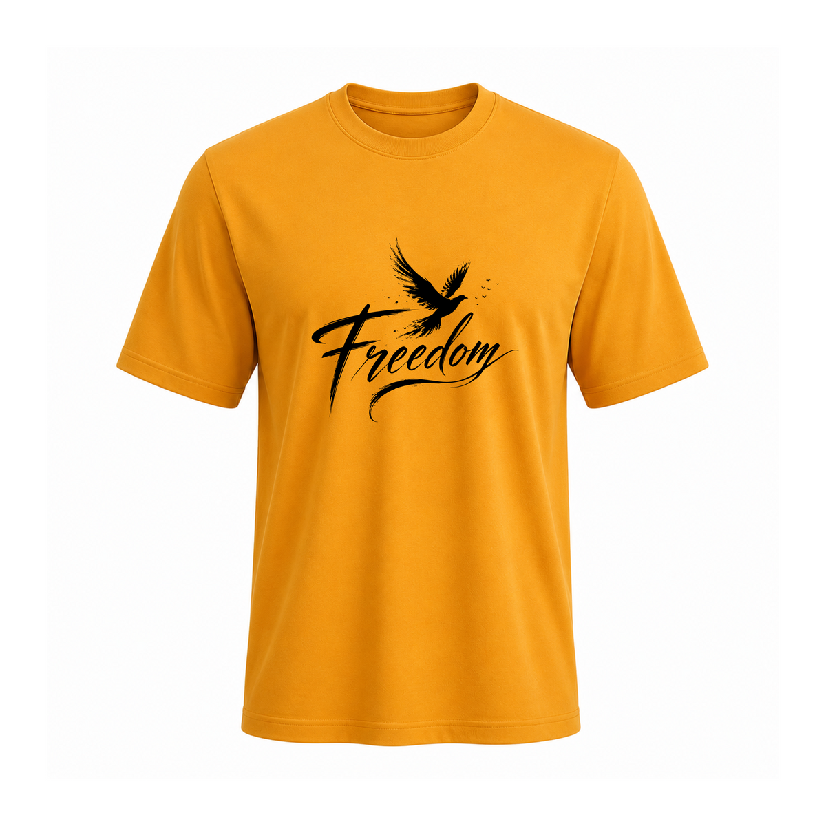 SIIEGE Freedom Soft Cotton Yellow T-Shirt For Men