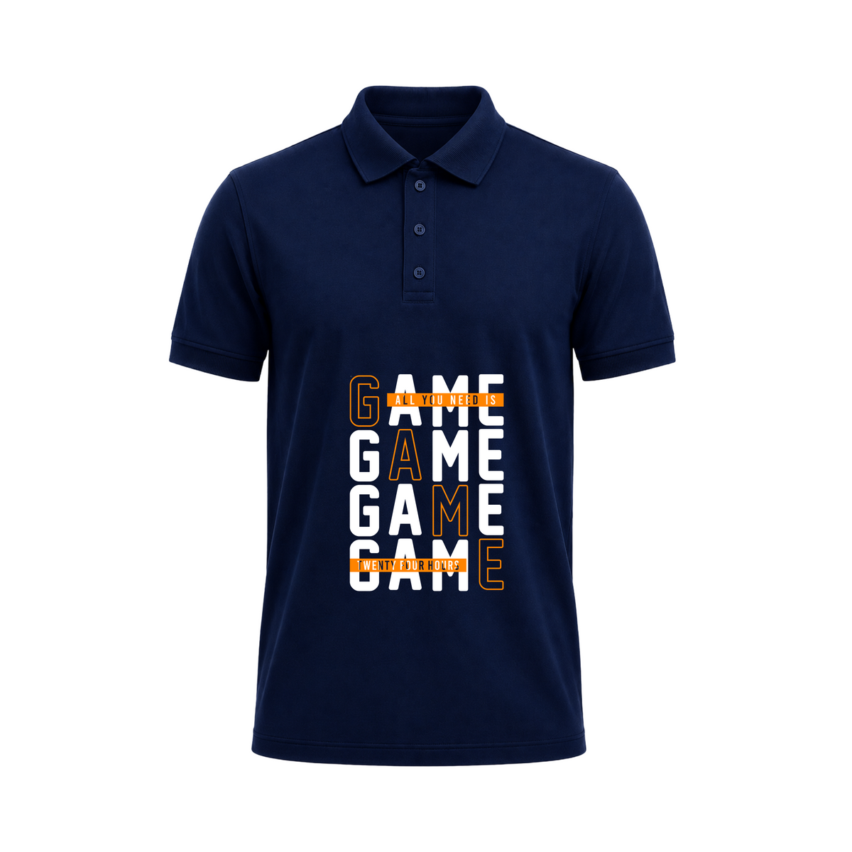 SIIEGE Game Mode Navy Blue Polo T-Shirt For Men