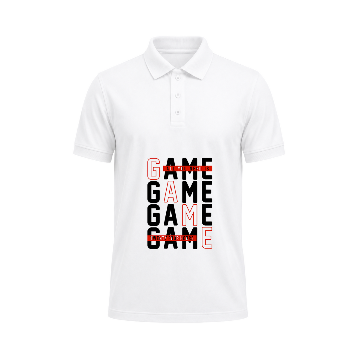 SIIEGE Game Mode White Polo T-Shirt For Men