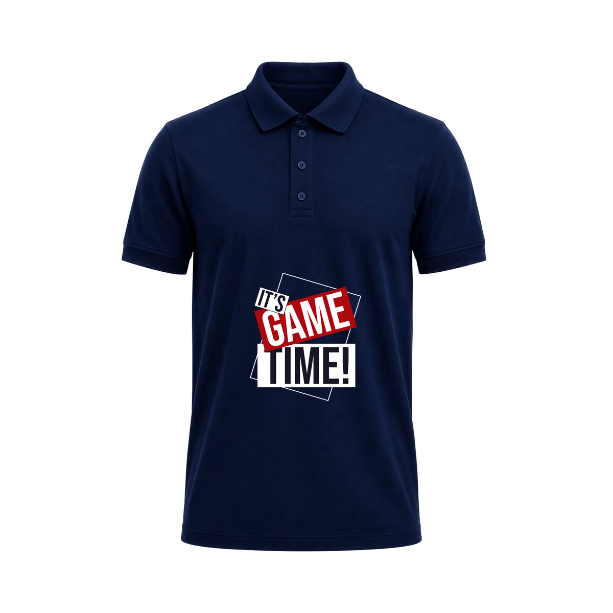 SIIEGE Game Time Mate Navy Blue Polo T-Shirt For Men