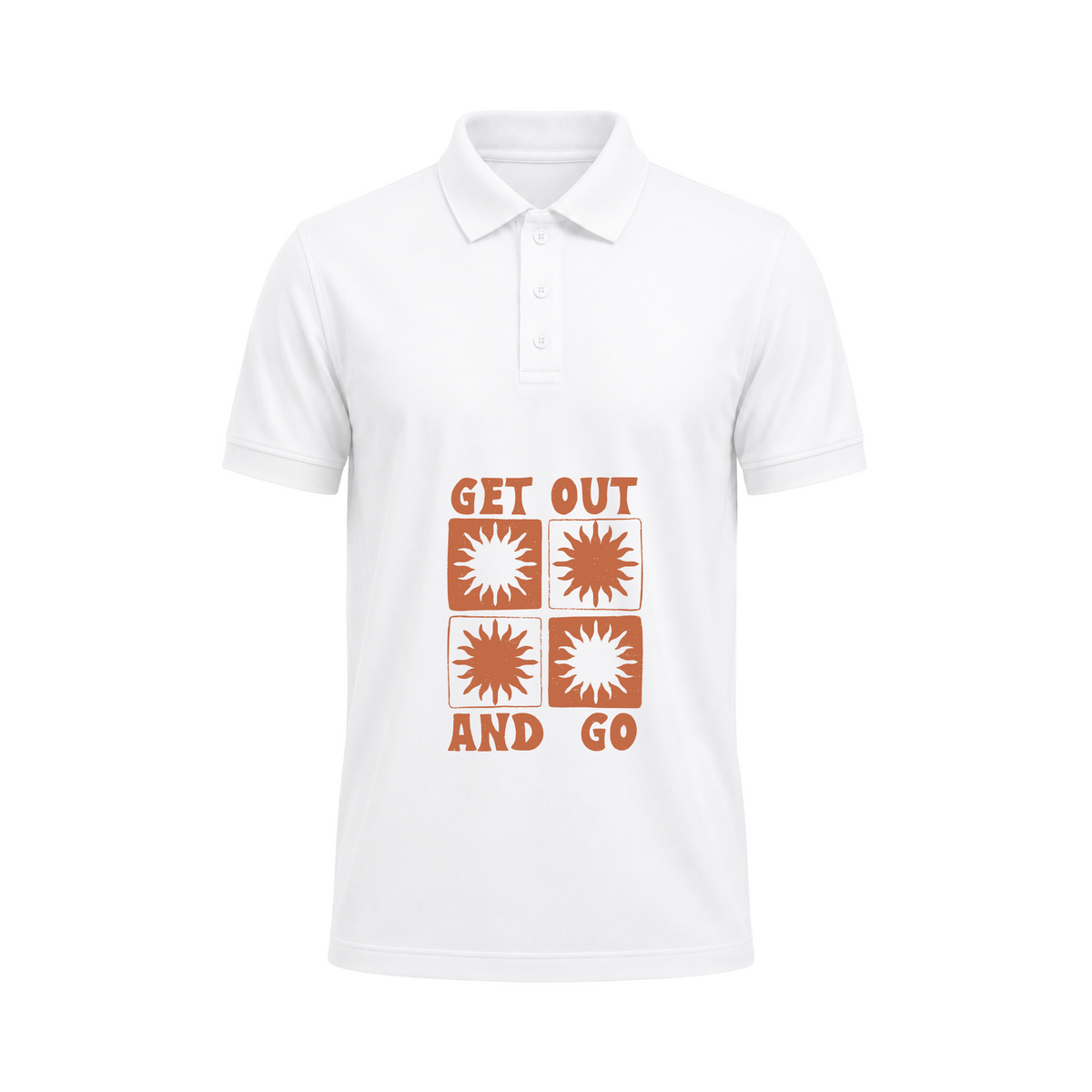 SIIEGE Get Out And Go Polo Neck White T-Shirt For Men