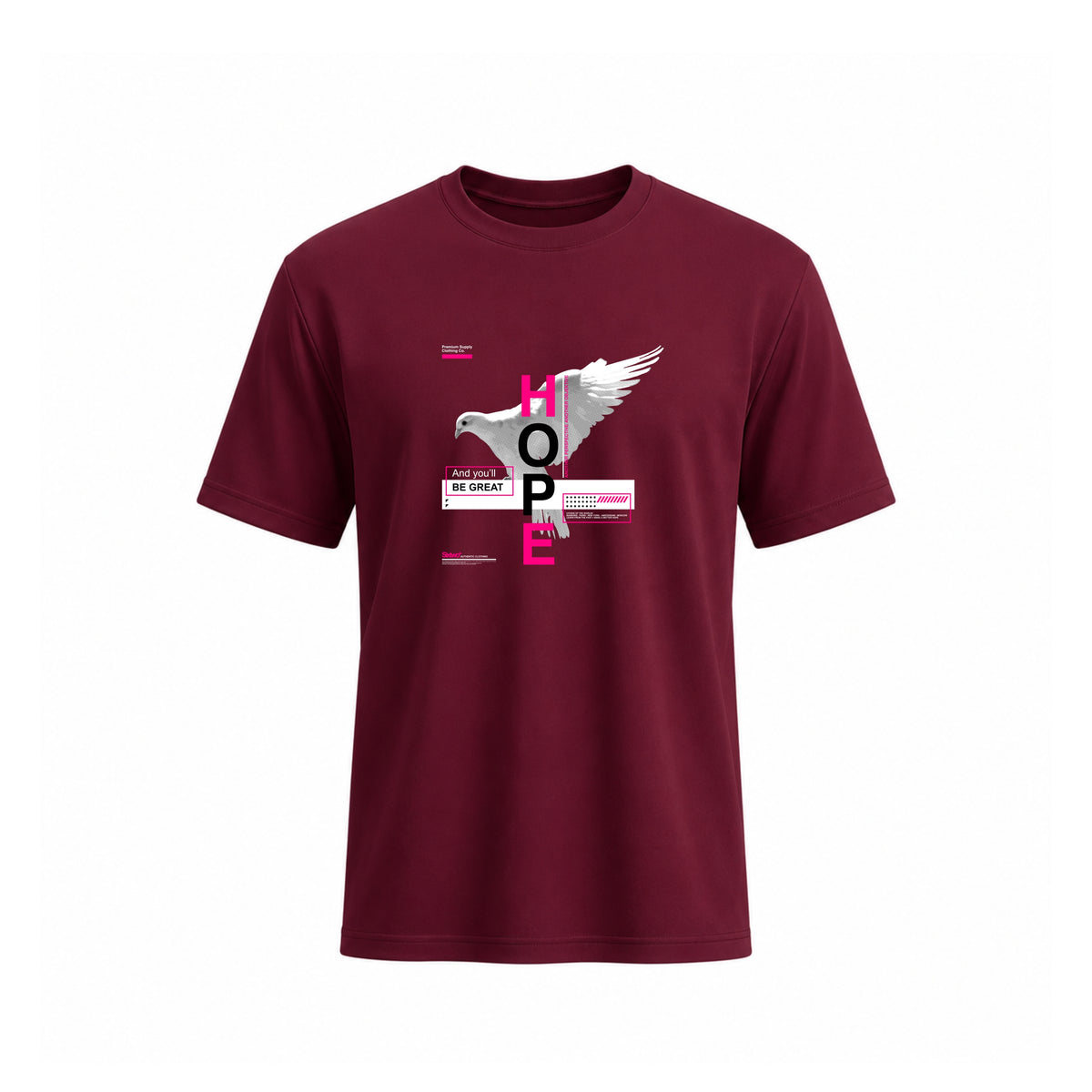 SIIEGE Hope Dov Cotton Maroon T-Shirt For Men