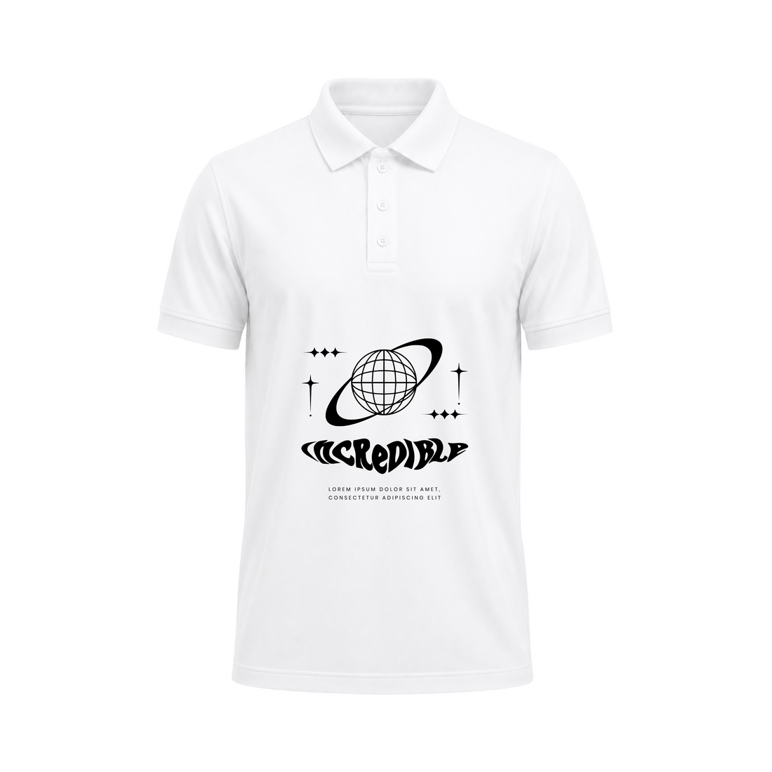 SIIEGE Incredible Vibes White Polo T-Shirt For Men