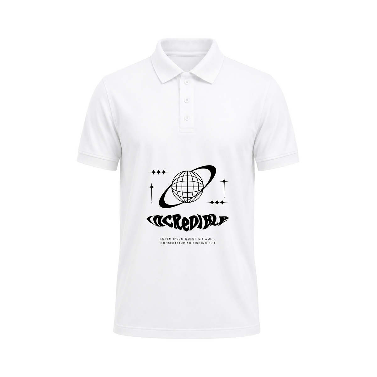 SIIEGE Incredible Vibes White Polo T-Shirt For Men