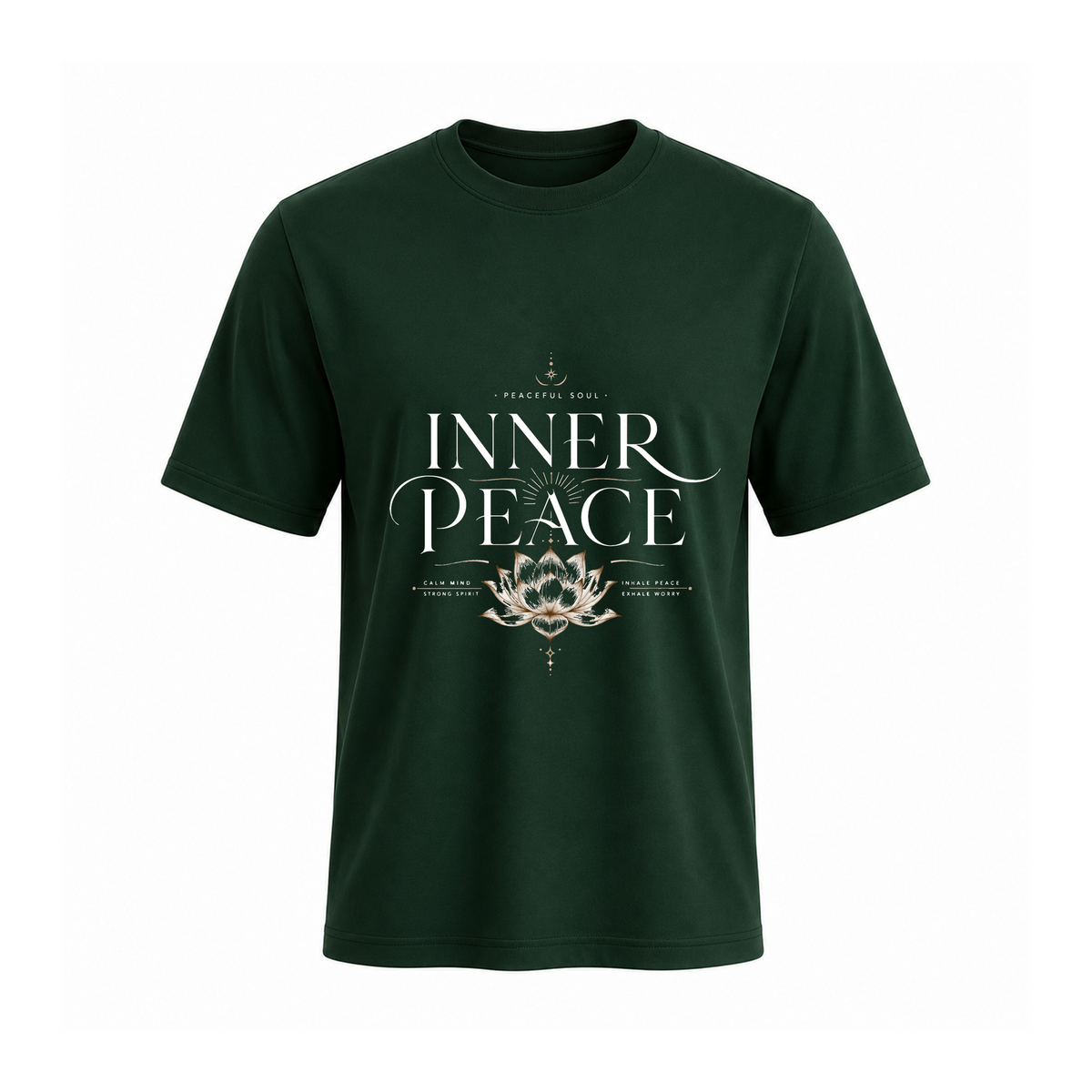 SIIEGE Inner Peace Soft Cotton Green  T-Shirt For Men