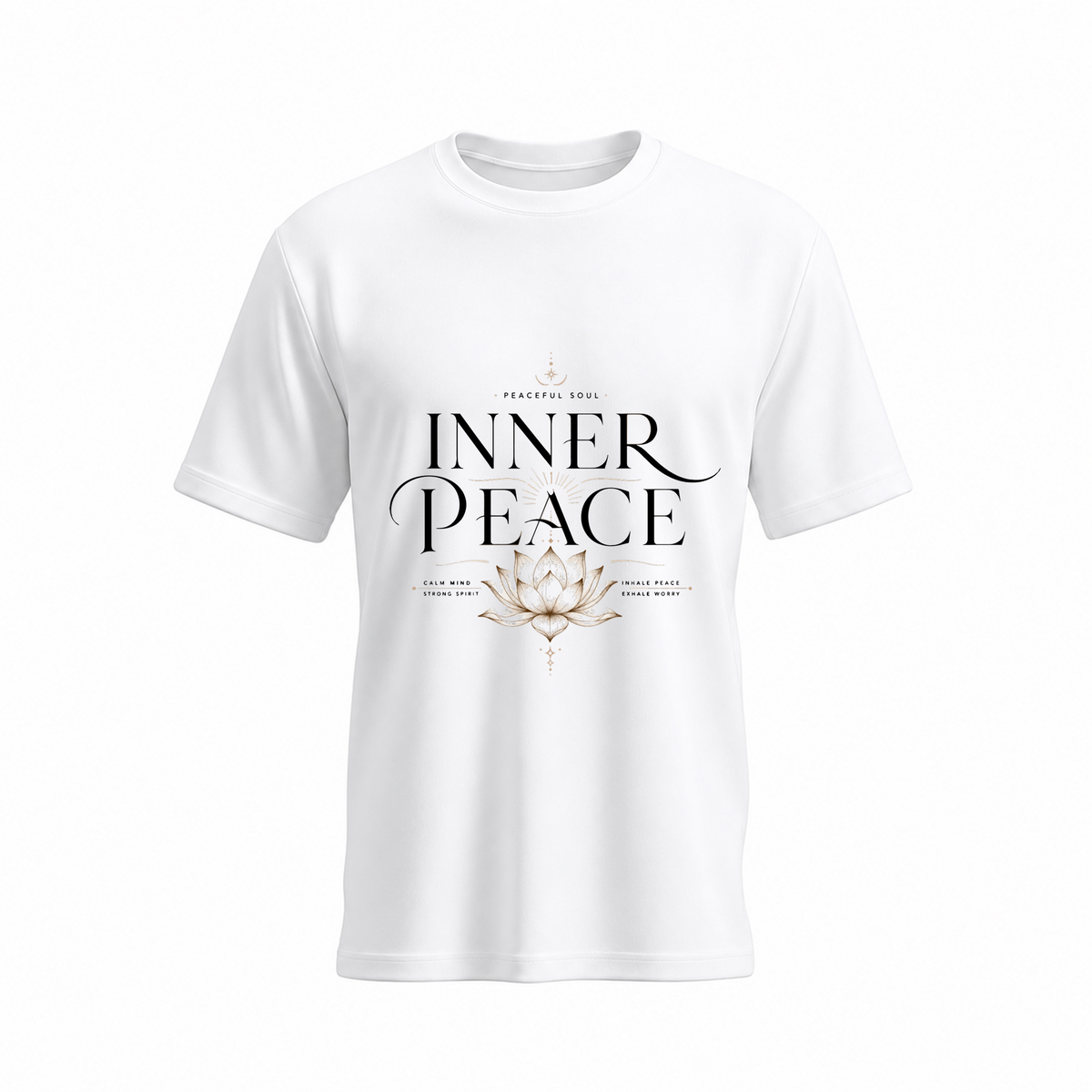 SIIEGE Inner Peace Soft Cotton White T-Shirt For Men