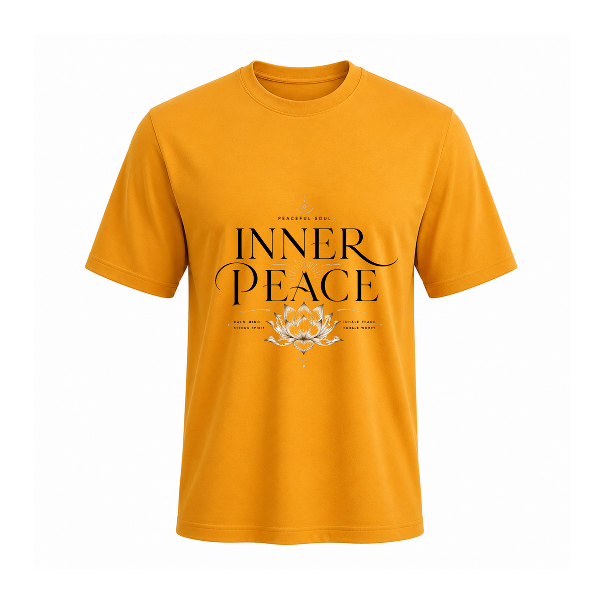SIIEGE Inner Peace Soft Cotton Yellow T-Shirt For Men