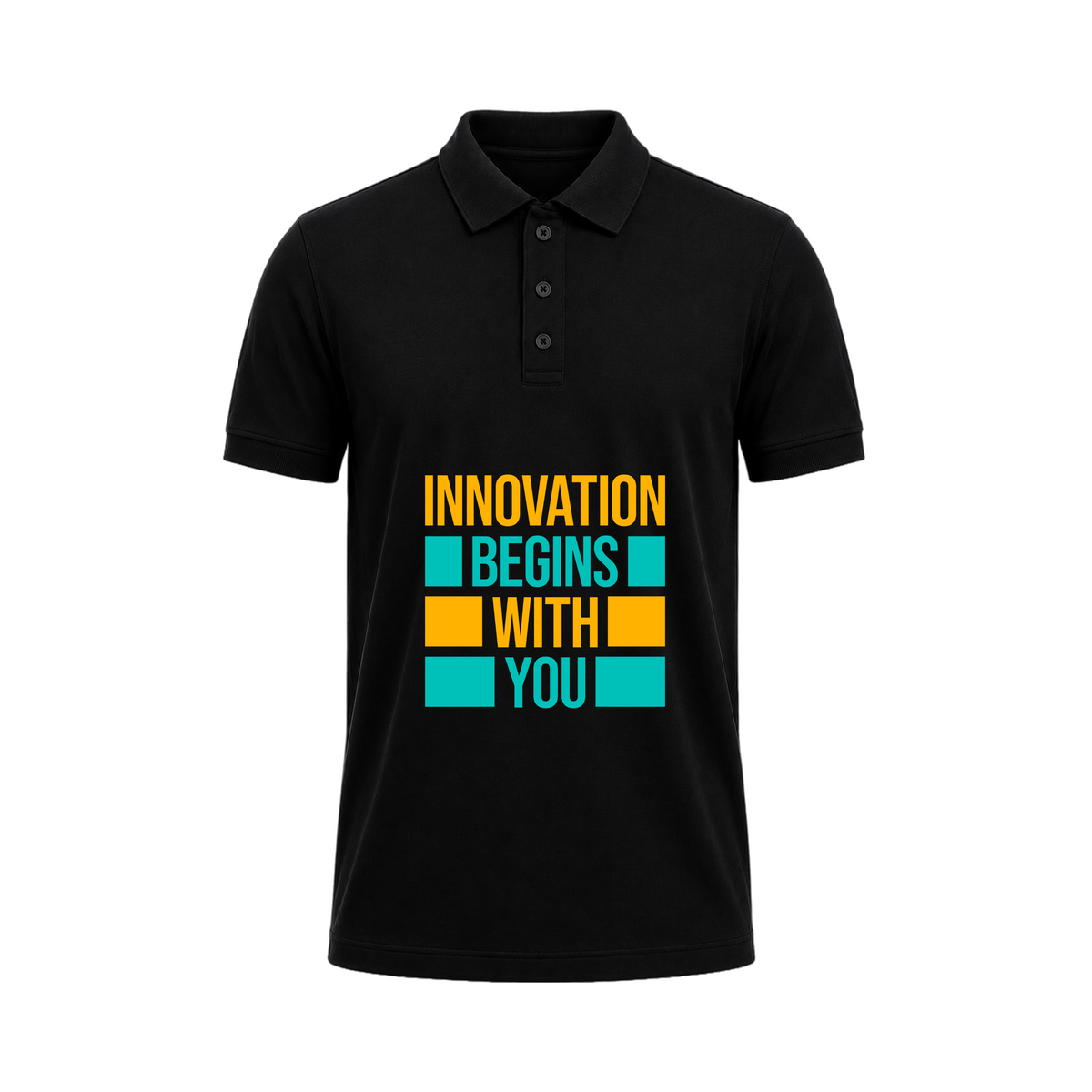 SIIEGE Innovation Begins Black Polo T-Shirt For Men