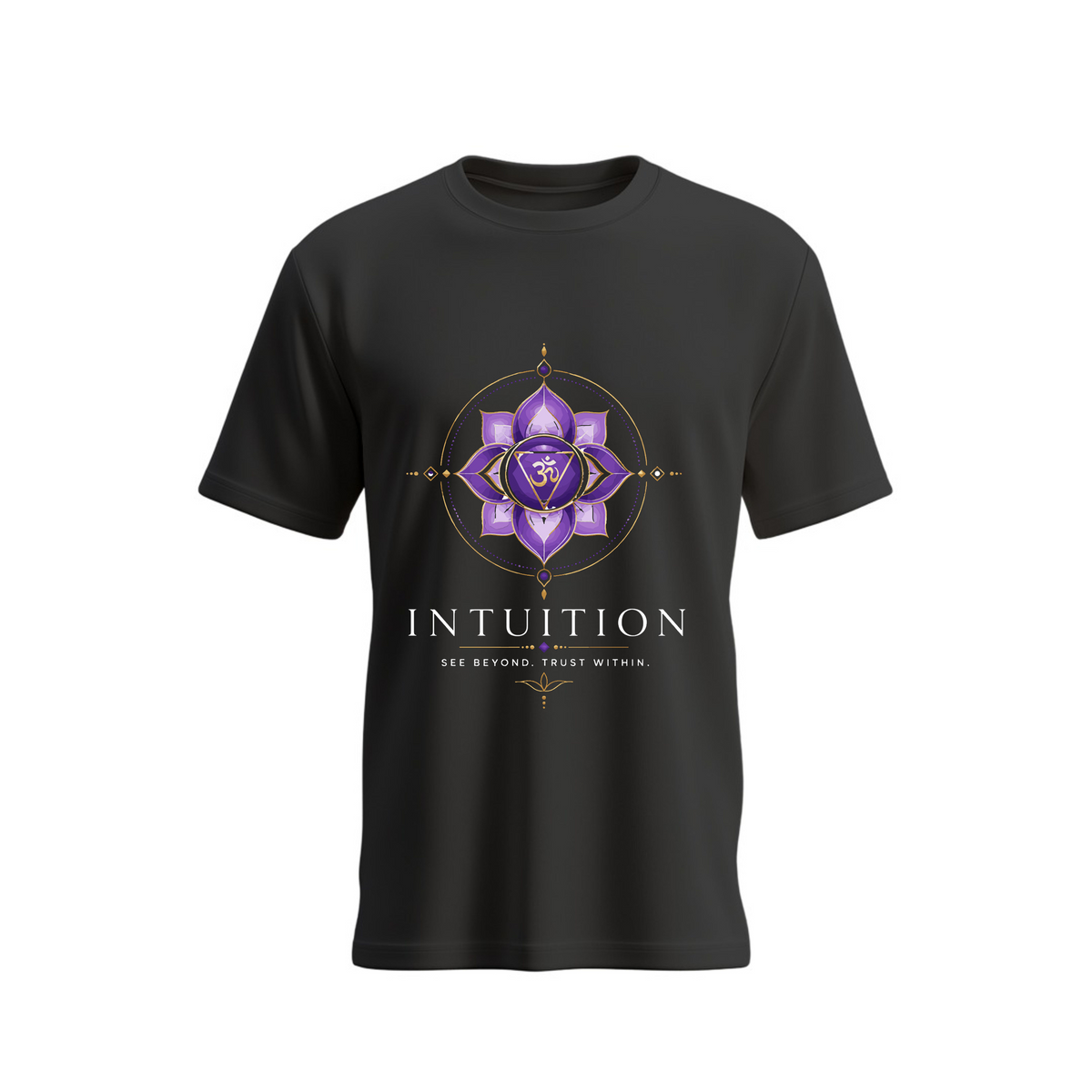 SIIEGE Intuition Round Neck Soft Cotton Black T-Shirt For Men
