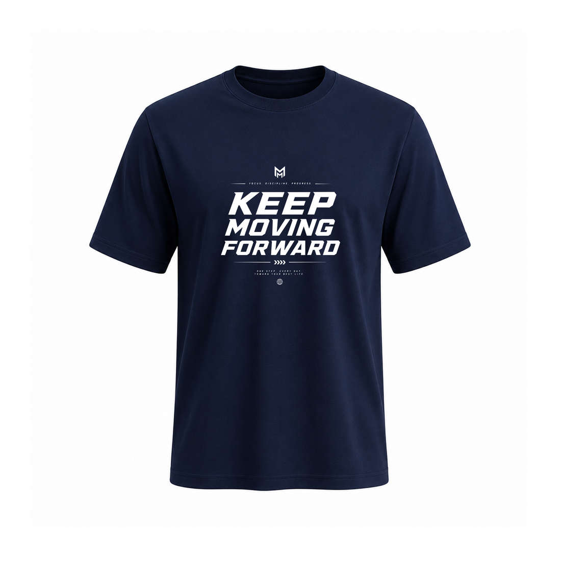 SIIEGE Keep Moving Forward Soft Cotton Navy blue T-Shirt For Men
