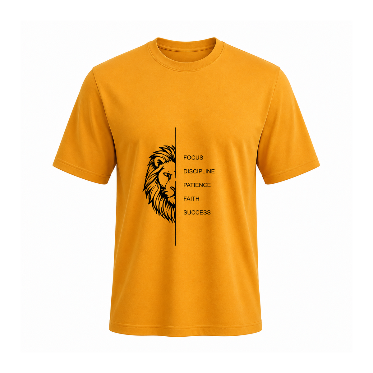 SIIEGE Lion Focus Soft Cotton Yellow T-Shirt For Men