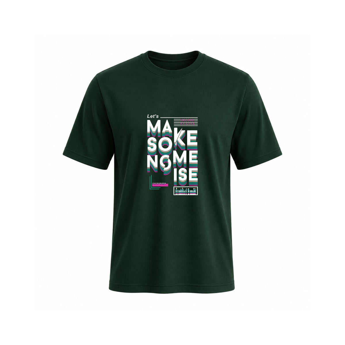 SIIEGE Make Some Noise Green Cotton T-Shirt For Men