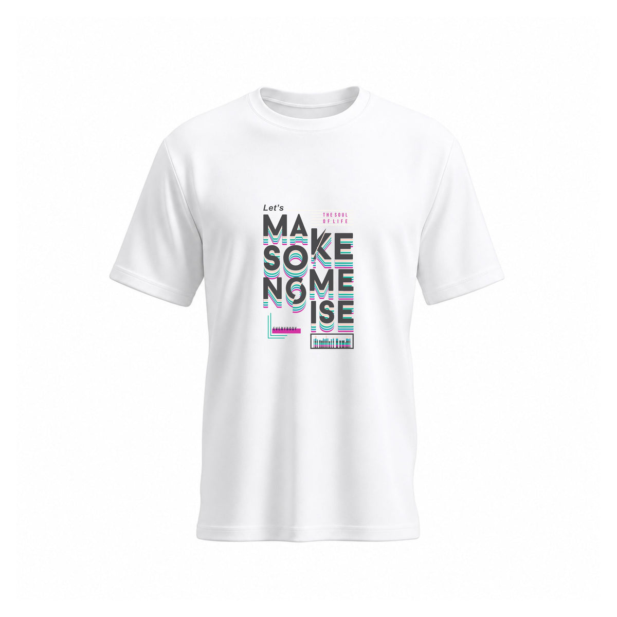 SIIEGE Make Some Noise White Cotton T-Shirt For Men