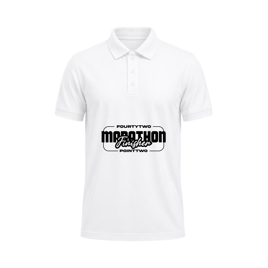 SIIEGE Marathon Finisher White Polo T-Shirt For Men