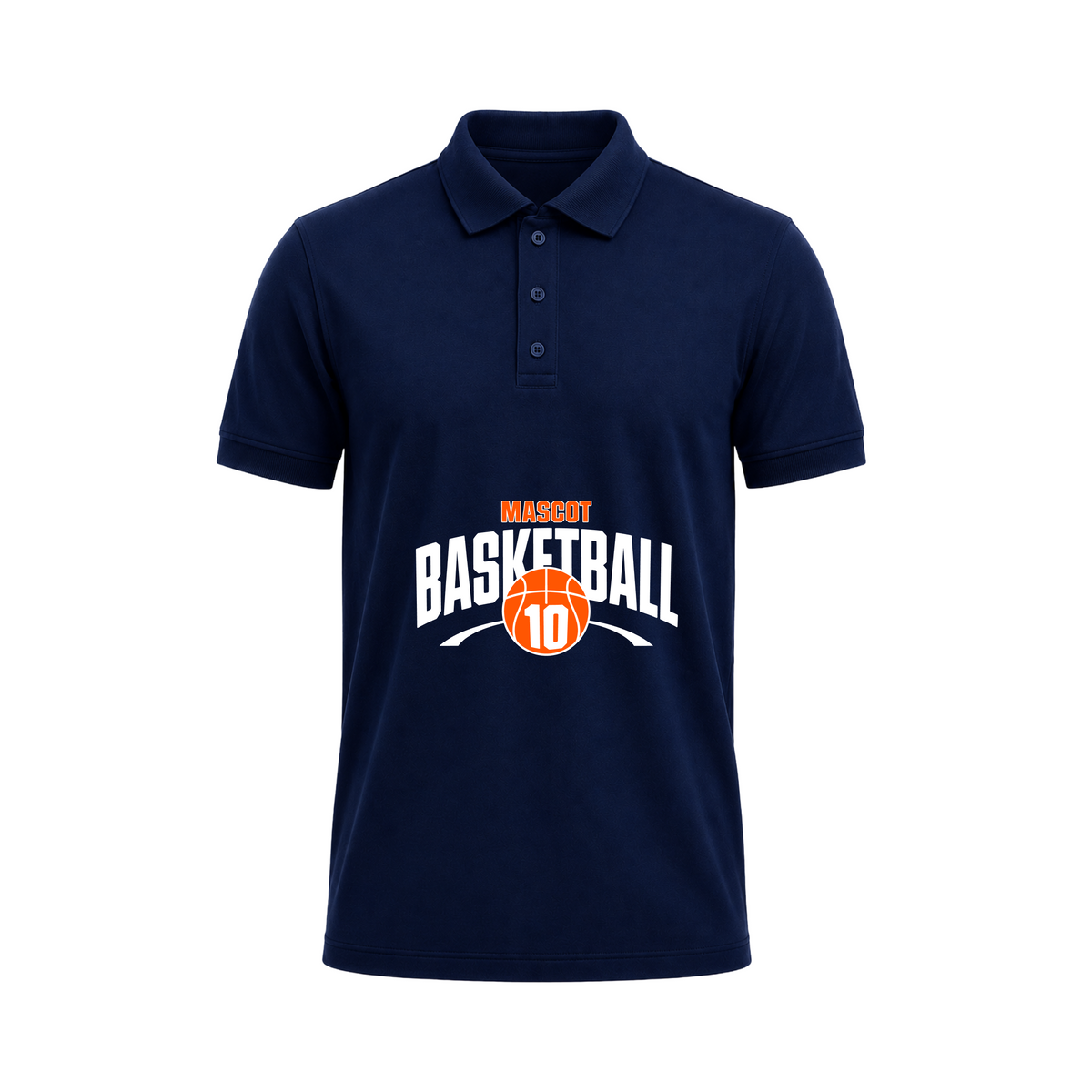 SIIEGE Mascot Basketball Navy Blue Polo T-Shirt For Men