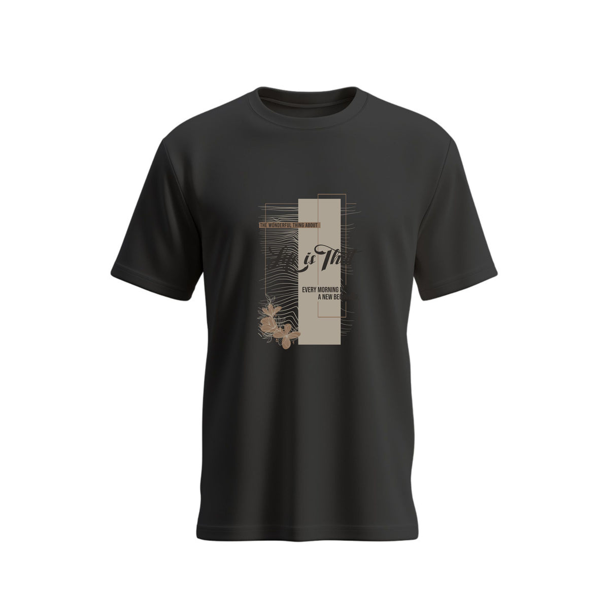 SIIEGE Men’s Minimal Abstract Soft Cotton Black T-Shirt