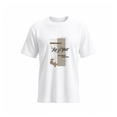 SIIEGE Men’s Minimal Abstract Soft Cotton White T-Shirt