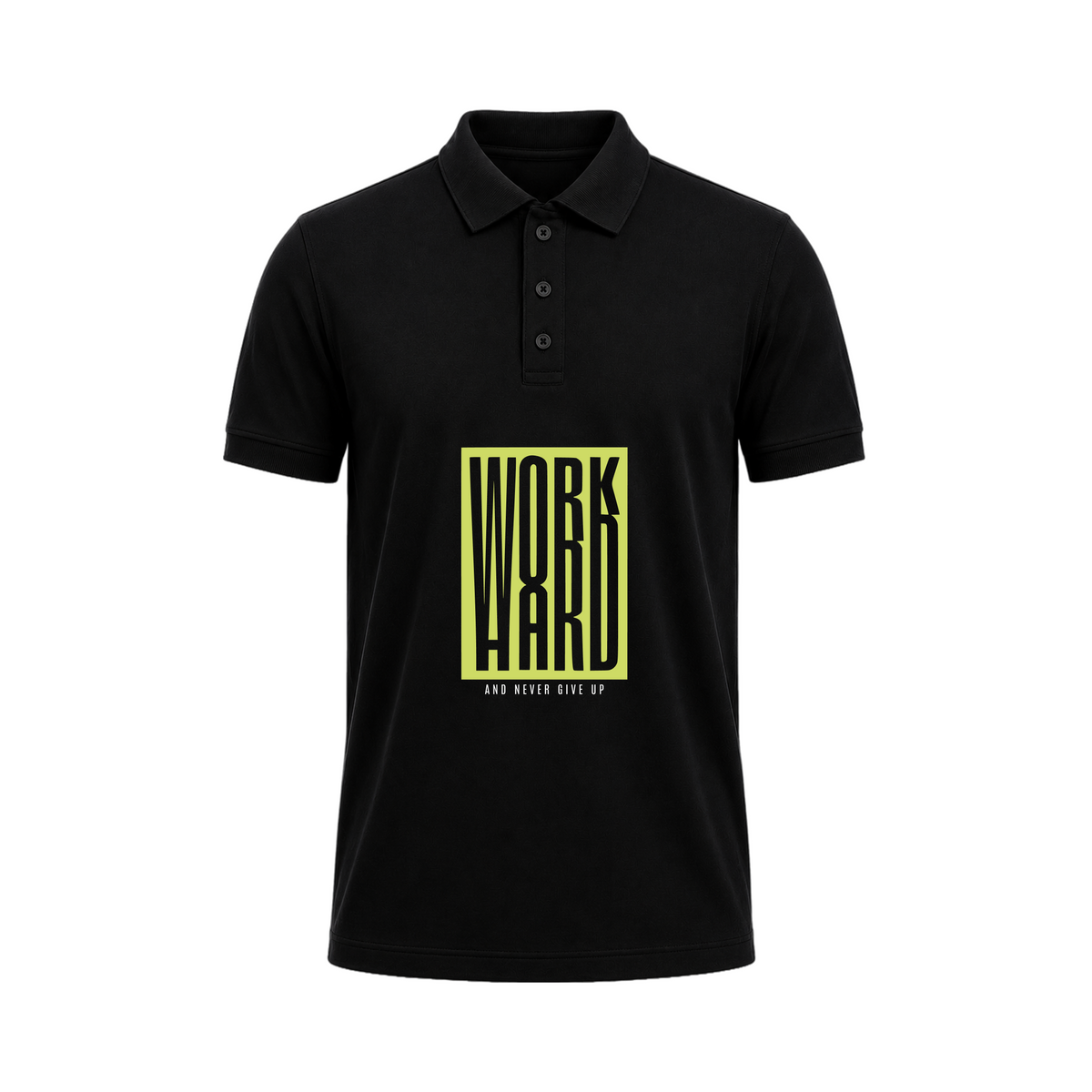 SIIEGE Men’s Motivational Black Polo T-Shirt