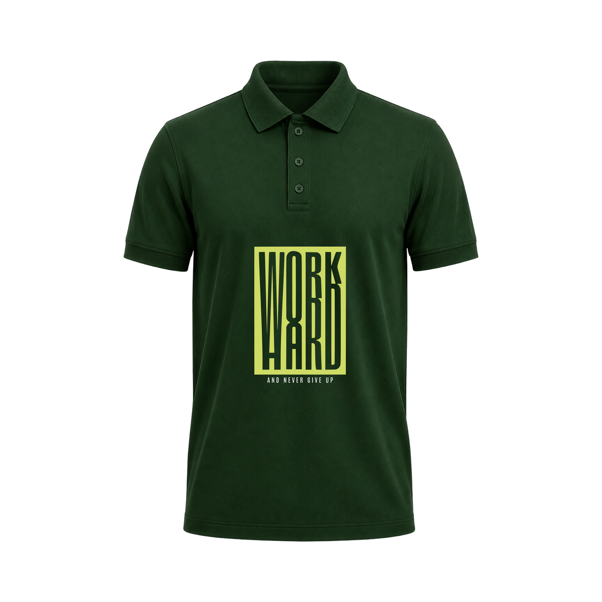 SIIEGE Men’s Motivational Green Polo T-Shirt