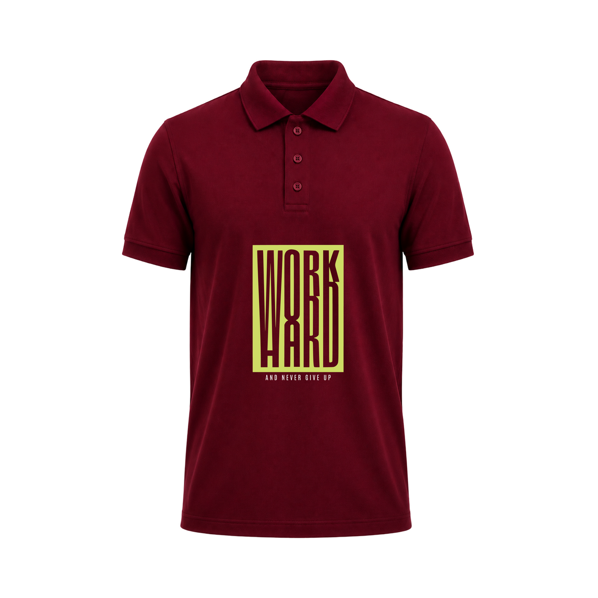 SIIEGE Men’s Motivational Maroon Polo T-Shirt
