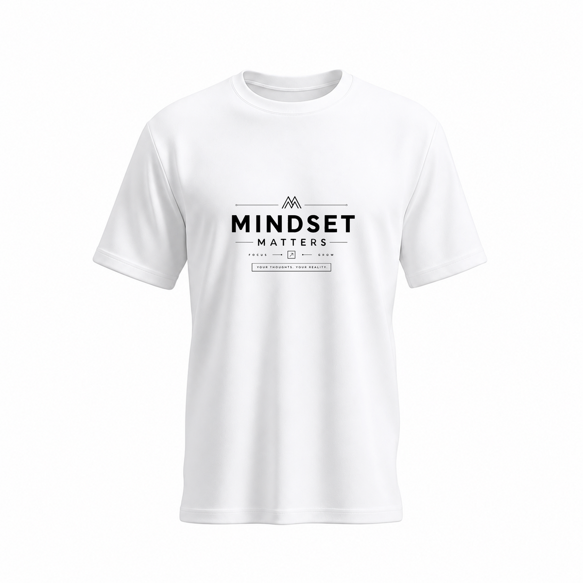 SIIEGE Mindset Matters Soft Cotton White T-Shirt For Men