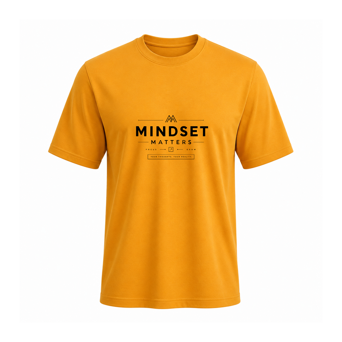 SIIEGE Mindset Matters Soft Cotton Yellow T-Shirt For Men