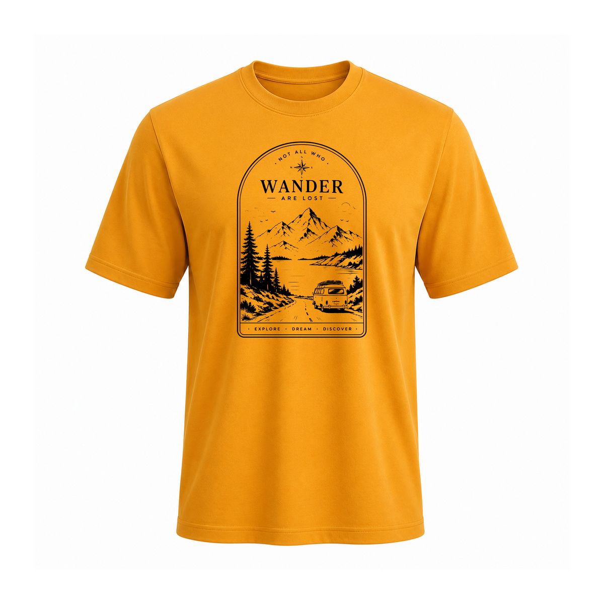 SIIEGE Motivational Round Neck Soft Cotton Yellow T-Shirt For Men
