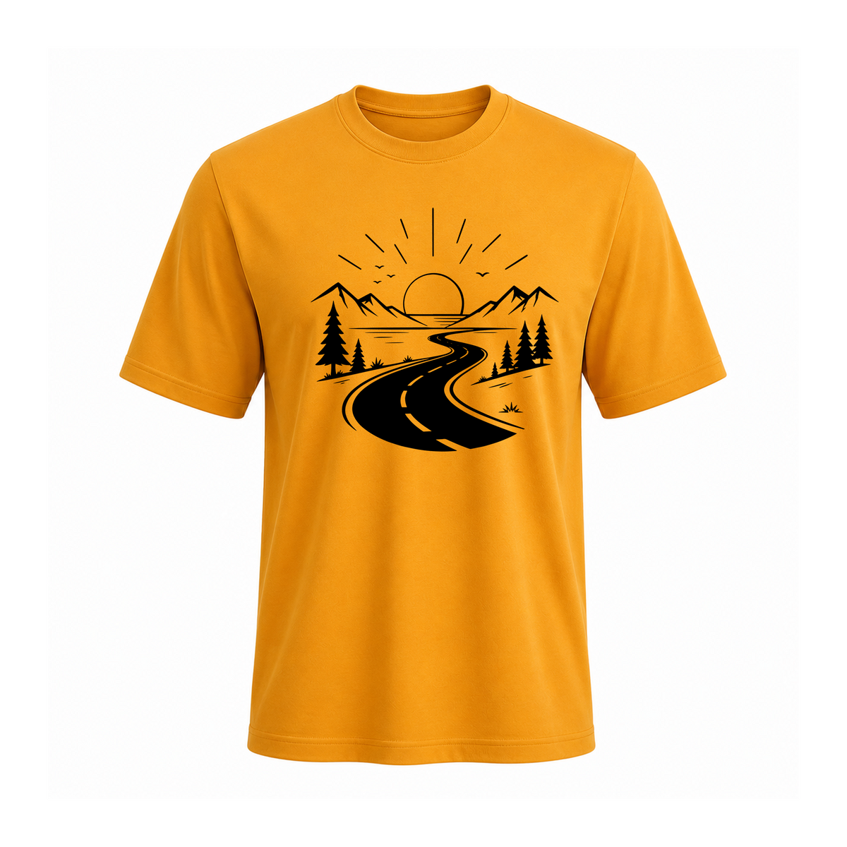 SIIEGE Nature Adventure Soft Cotton Yellow T-Shirt For Men