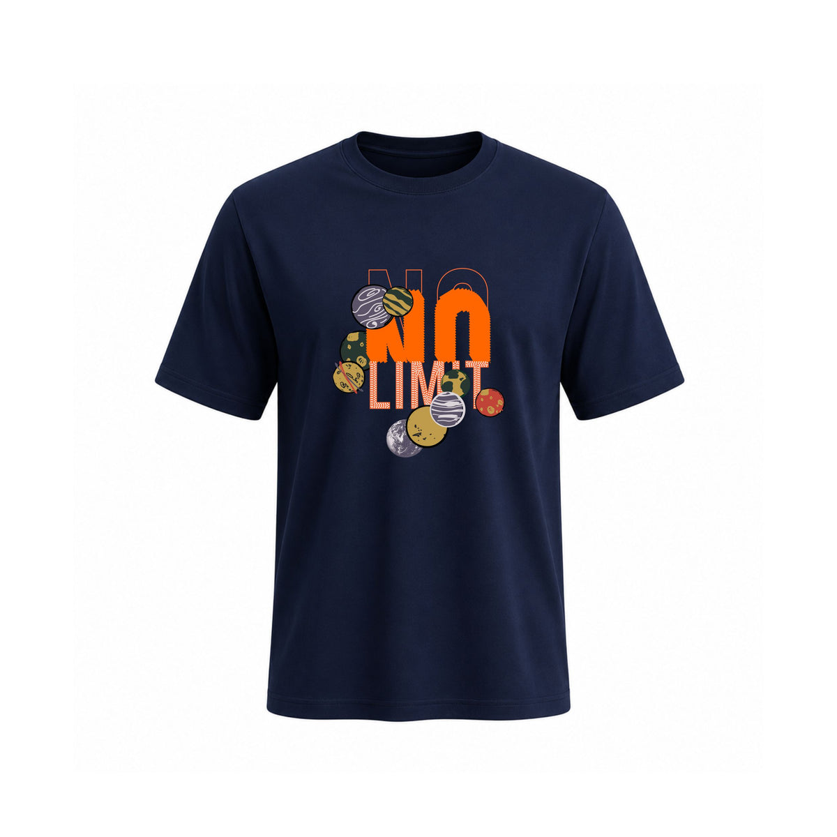 SIIEGE No Limit Space T-Shirt Cotton Navy Blue T-Shirt for Men