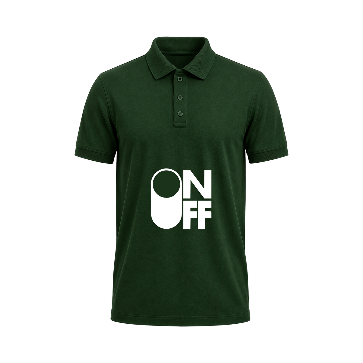 SIIEGE ON OFF Green Polo T-Shirt For Men