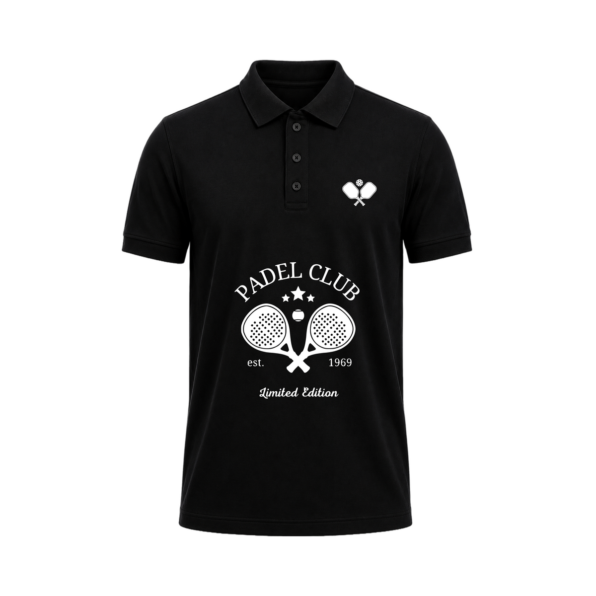 SIIEGE Padel Club Black Polo Cotton T-Shirt For Men