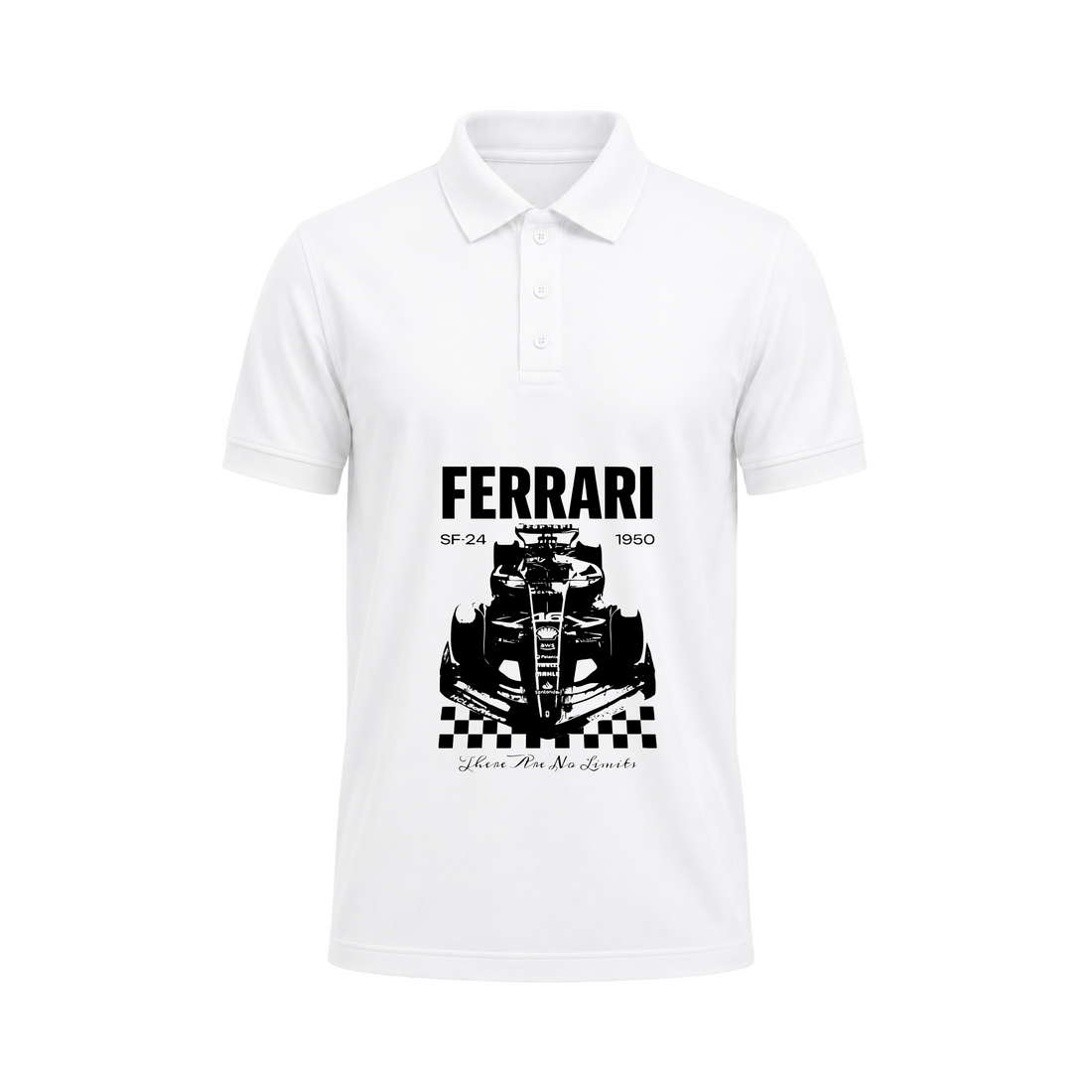 SIIEGE Racing Legend Polo Cotton White T-Shirt For Men