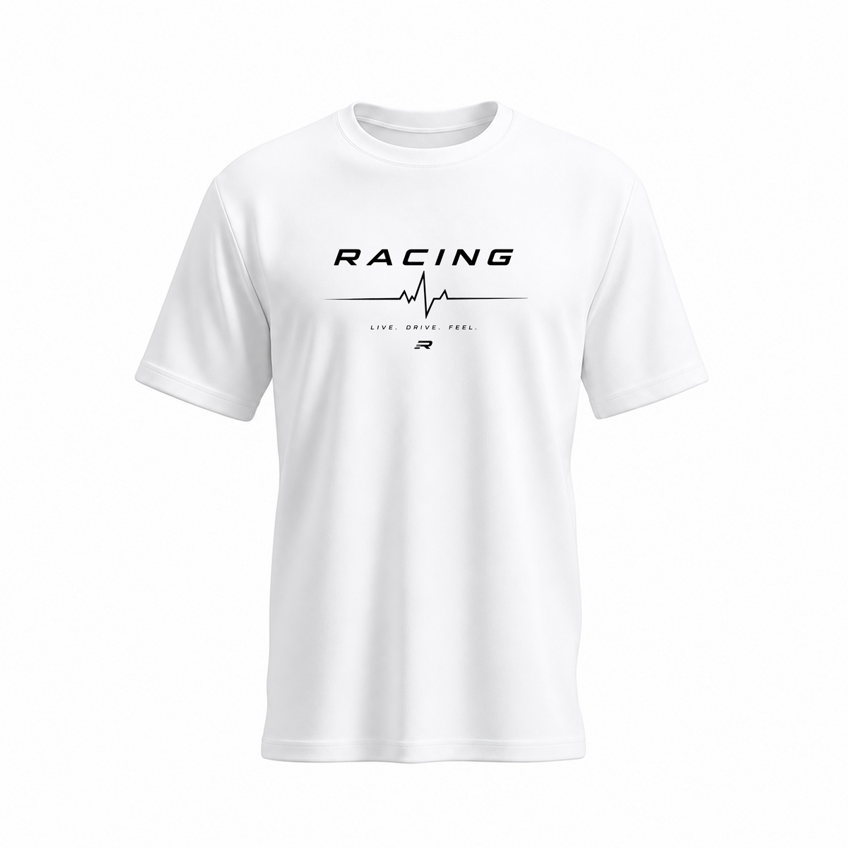 SIIEGE Racing Soft Round Neck Cotton White T-Shirt For Men
