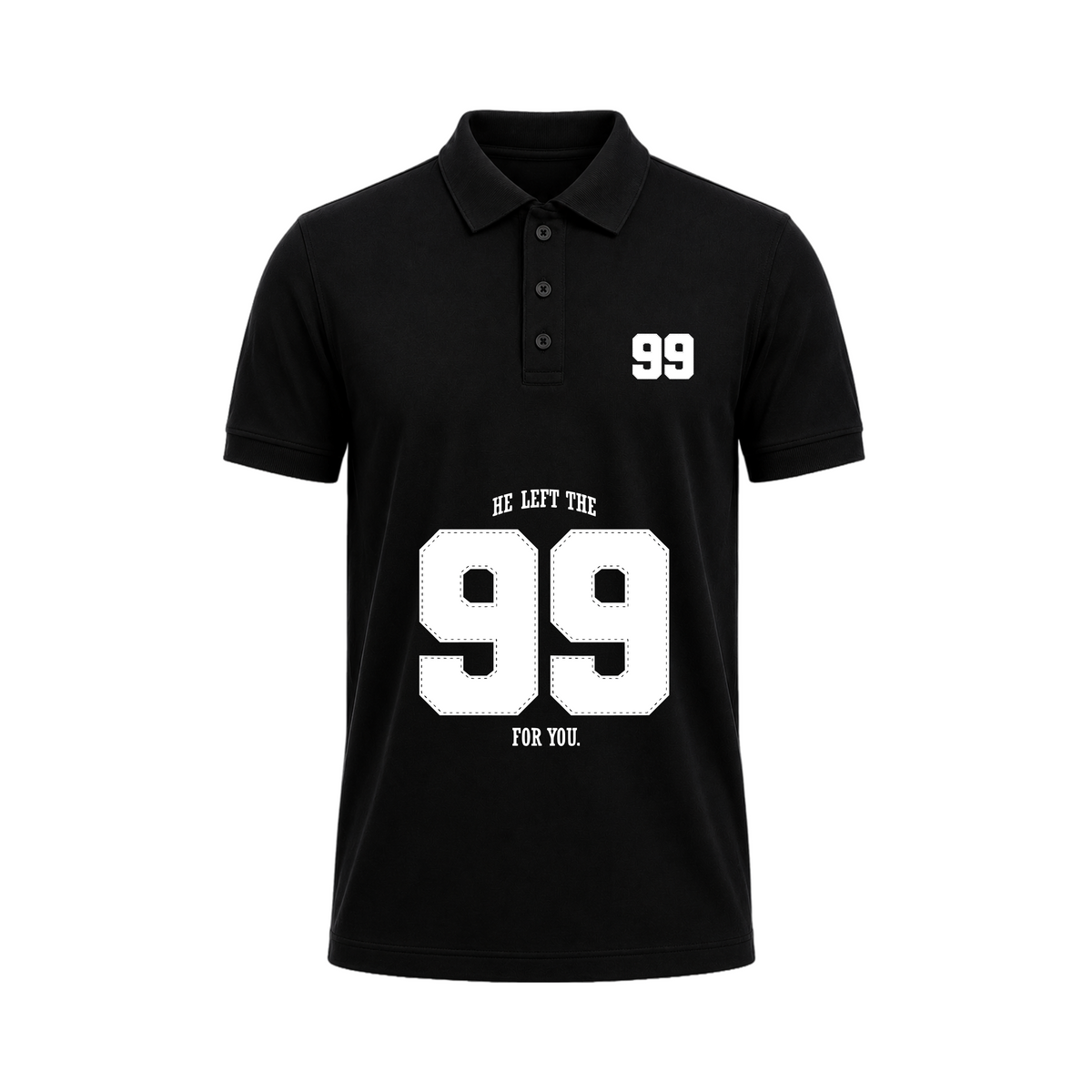 SIIEGE Retro Varsity 99 Black Polo T-Shirt For Men