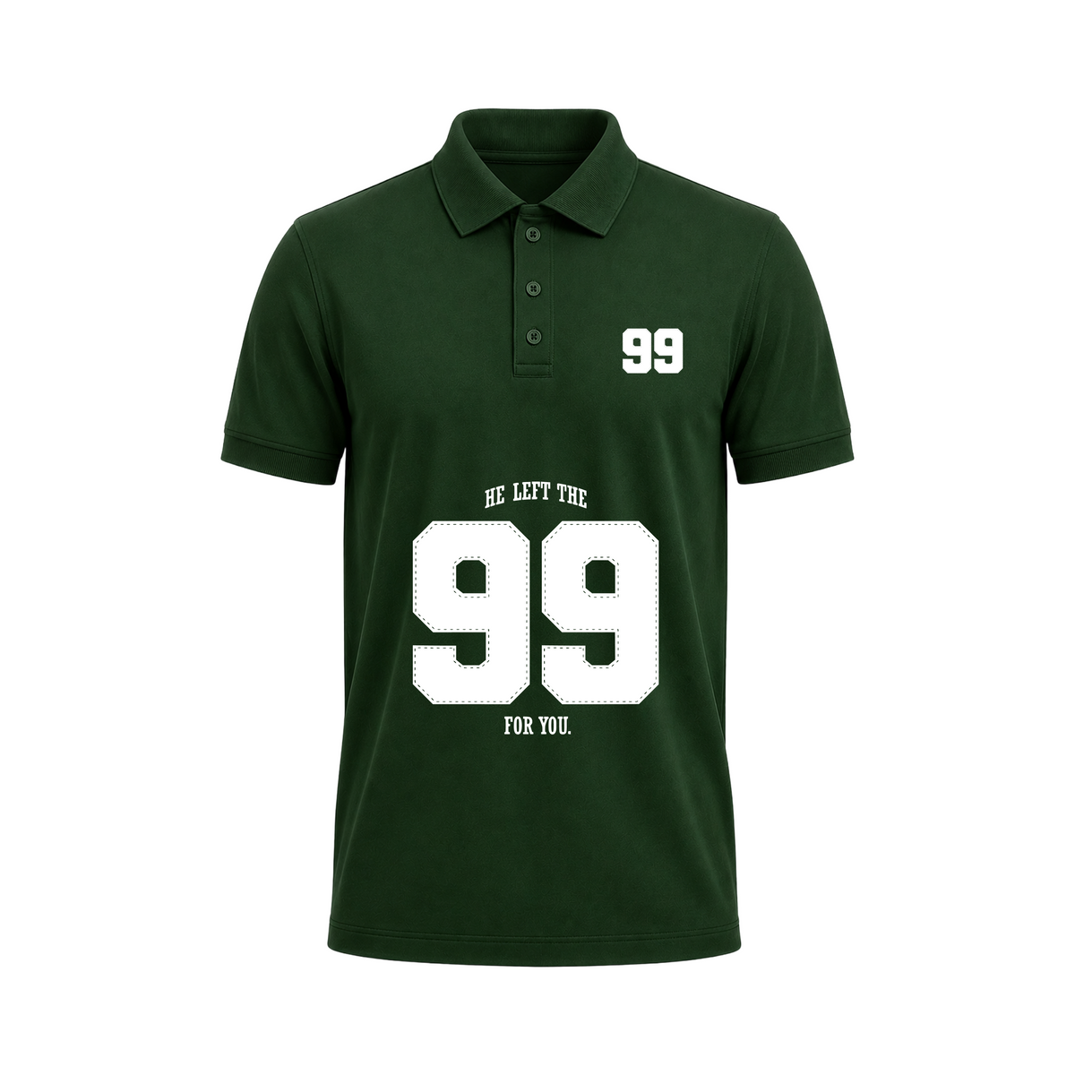 SIIEGE Retro Varsity 99 Green Polo T-Shirt For Men