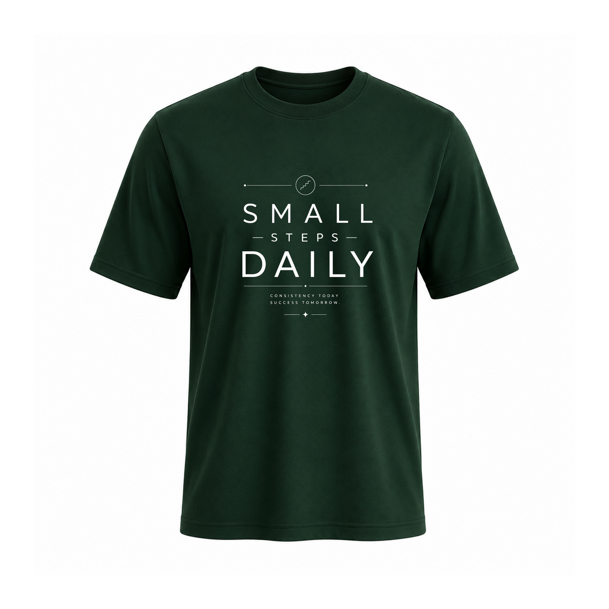 SIIEGE Small Steps Daily Soft Cotton Green T-Shirt For Men