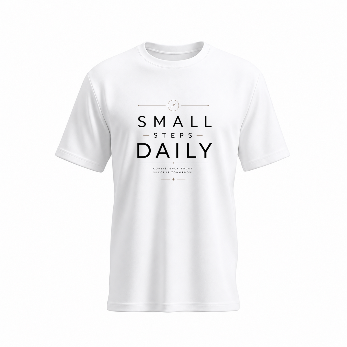 SIIEGE Small Steps Daily Soft Cotton White T-Shirt For Men