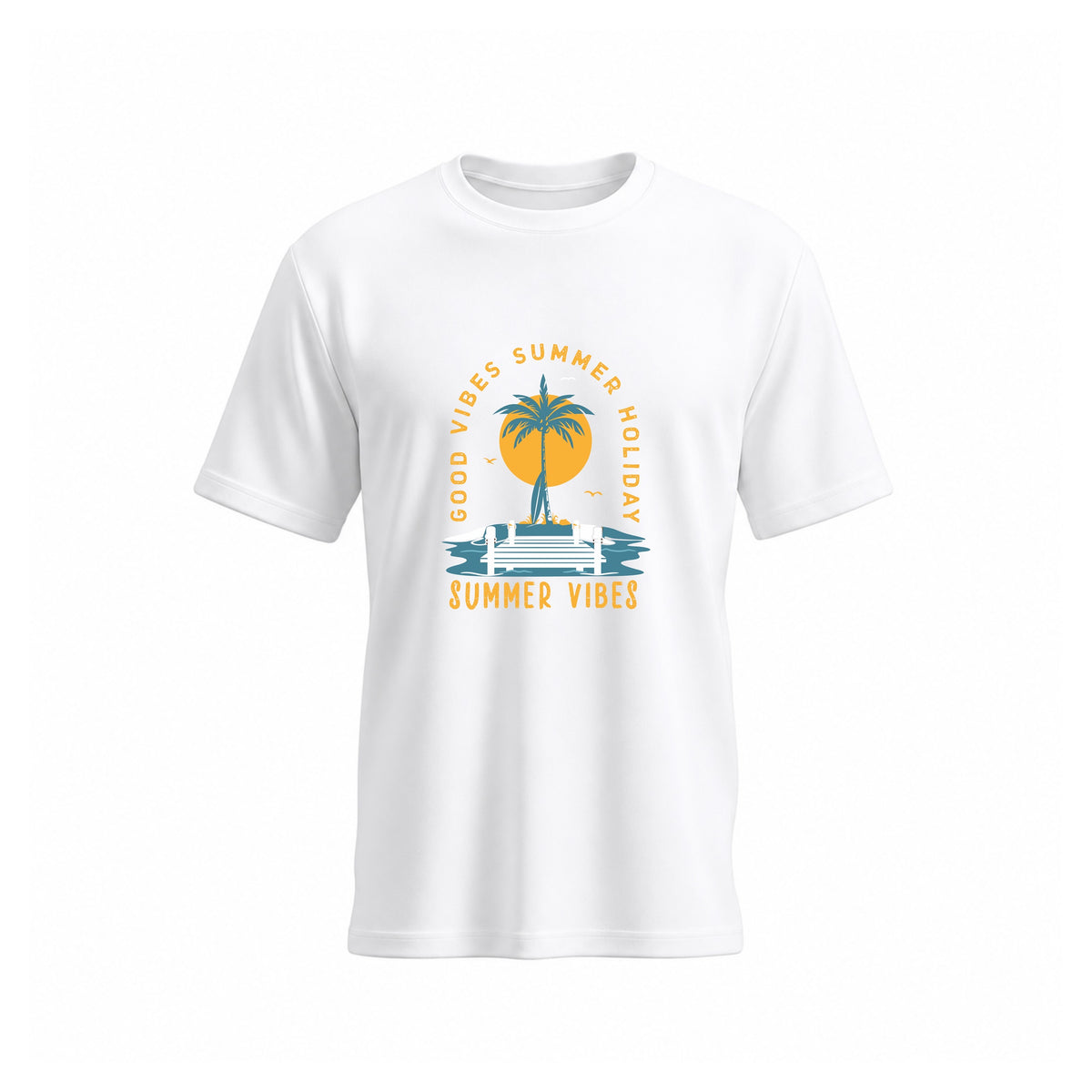 SIIEGE Summer Vibes Cotton White T-Shirt for Men