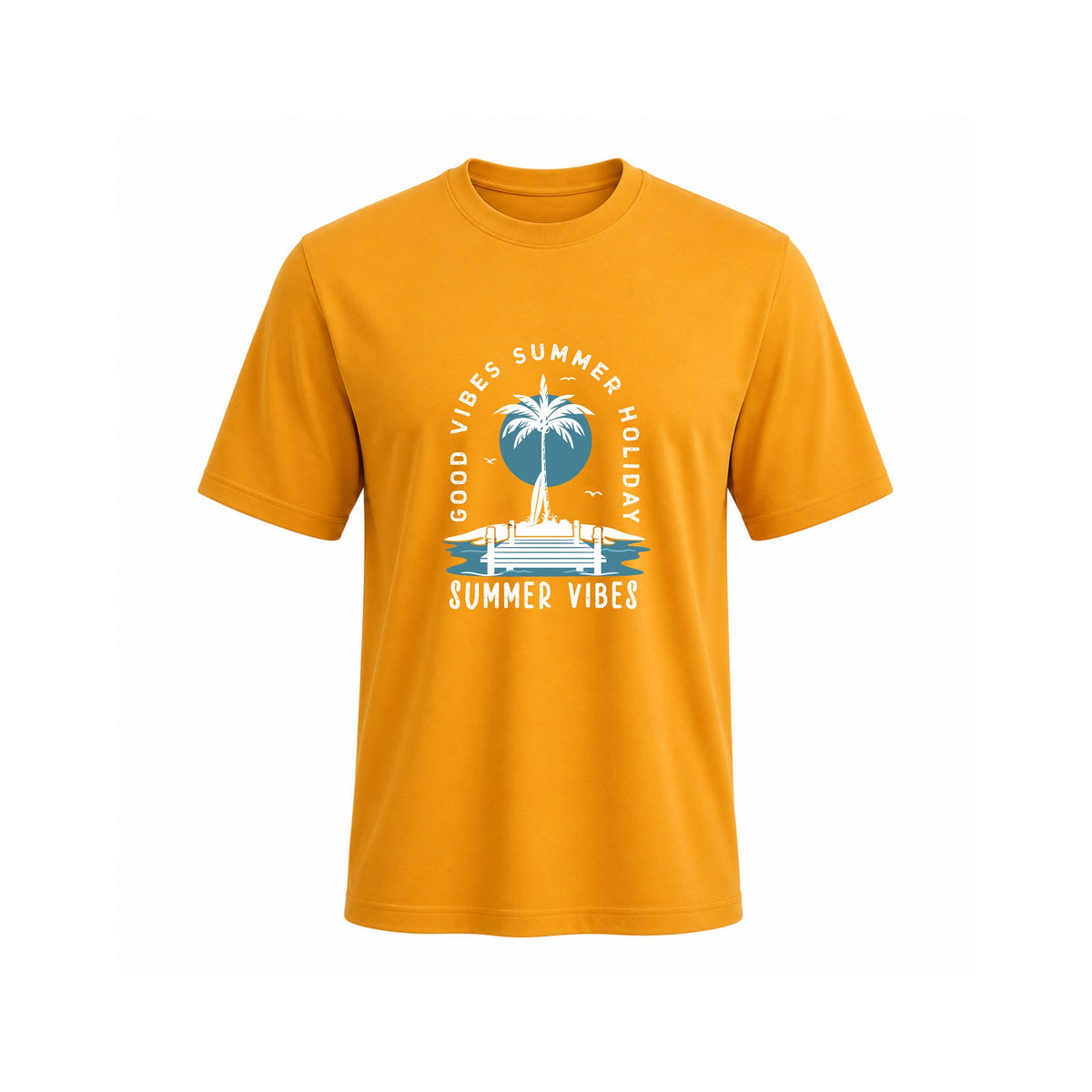SIIEGE Summer Vibes Cotton Yellow T-Shirt for Men