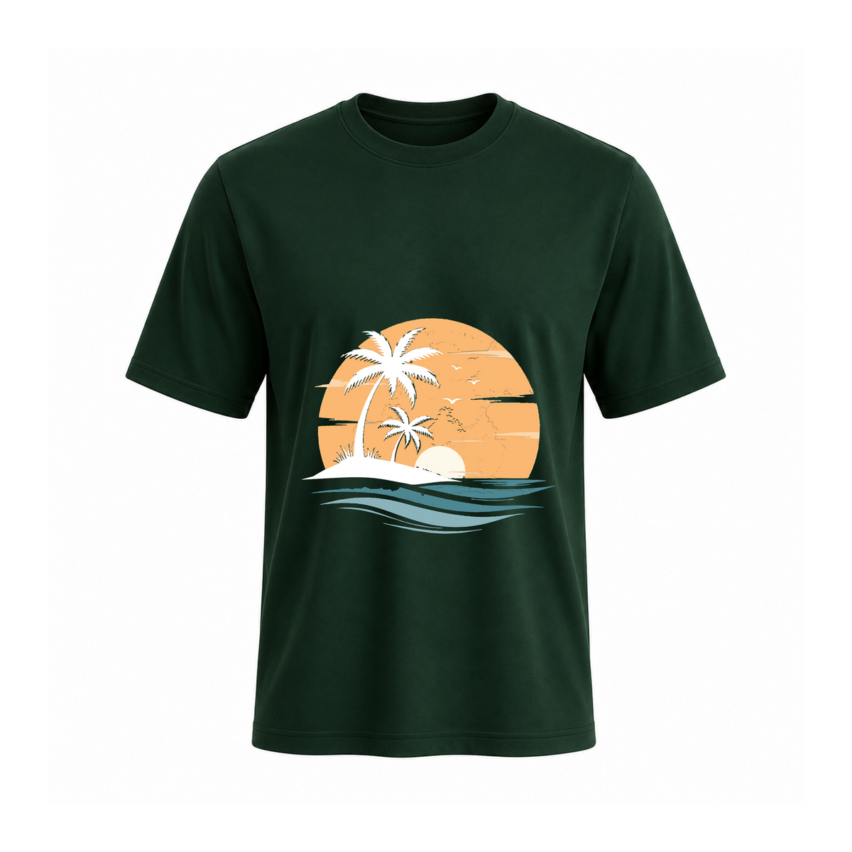 SIIEGE The Sunfall Isles Soft Cotton Green T-Shirt For Men