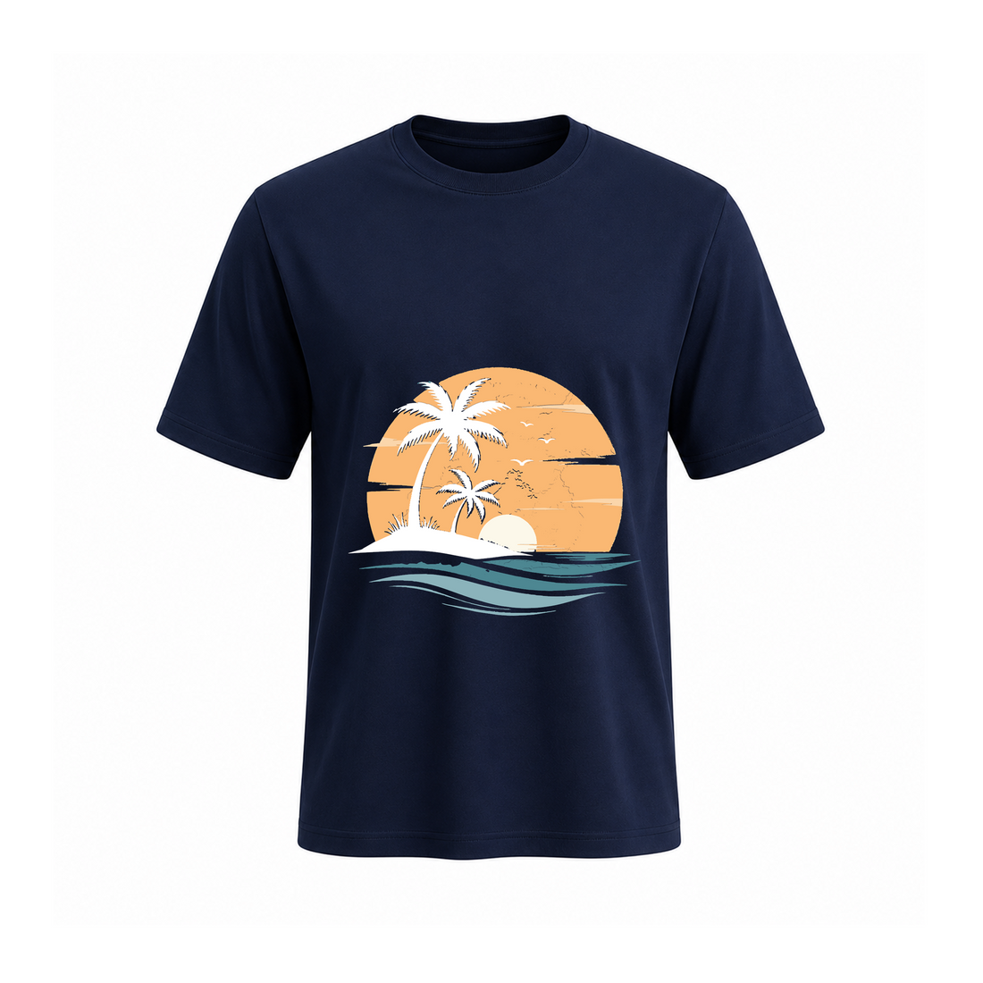 SIIEGE The Sunfall Isles Soft Cotton Navy blue T-Shirt For Men