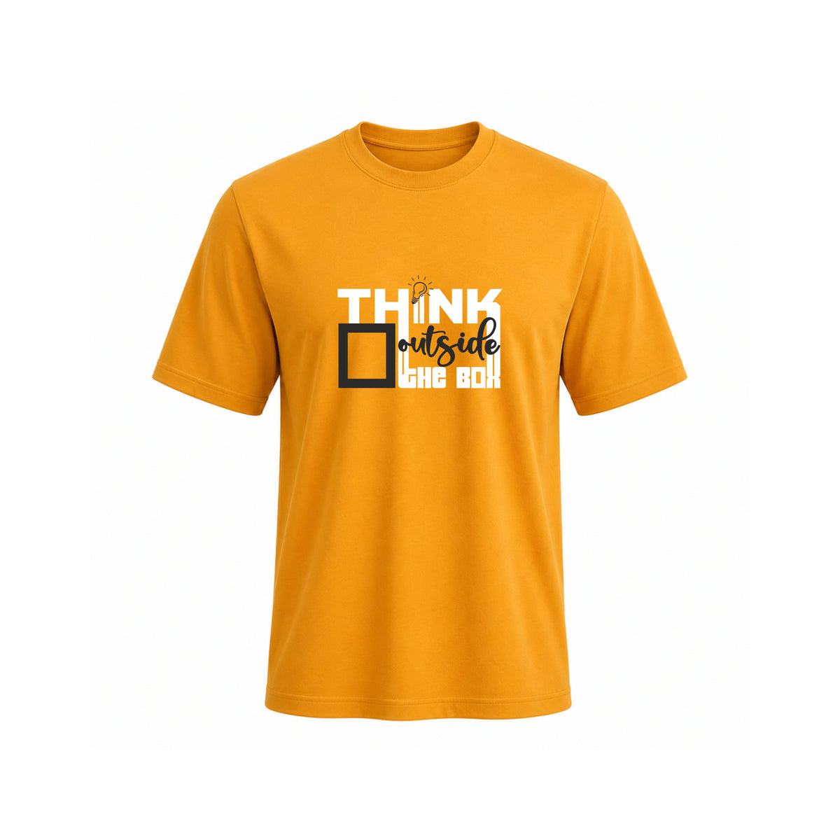 SIIEGE Think Outside The Box Cotton Yellow T-Shirt For Men