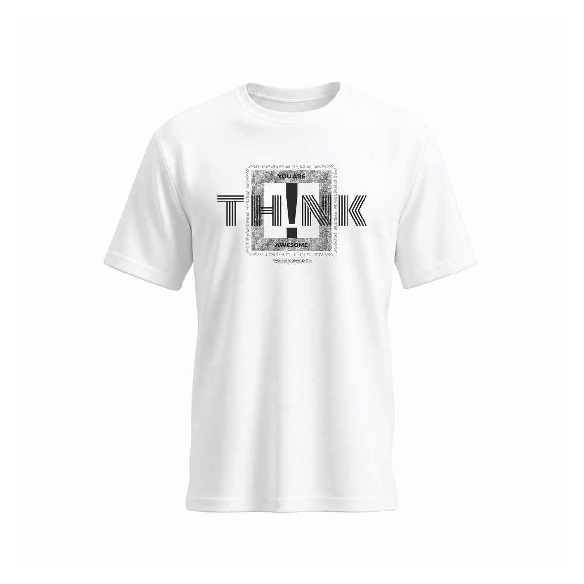 SIIEGE Think Positive White Cotton T-Shirt For Men