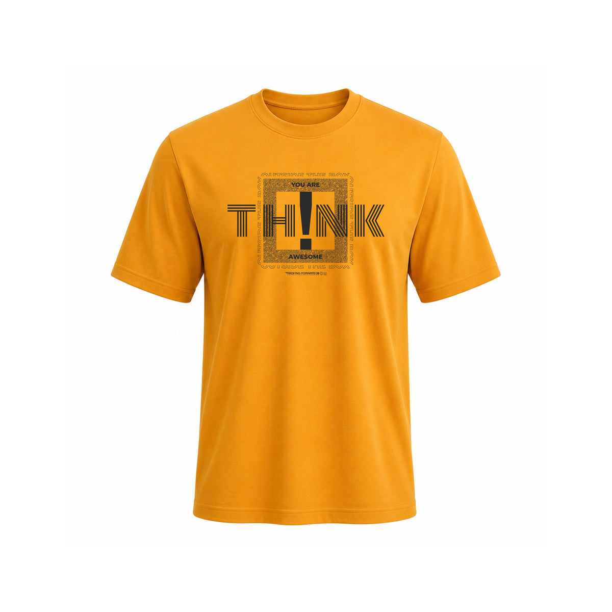 SIIEGE Think Positive Yellow Cotton T-Shirt For Men
