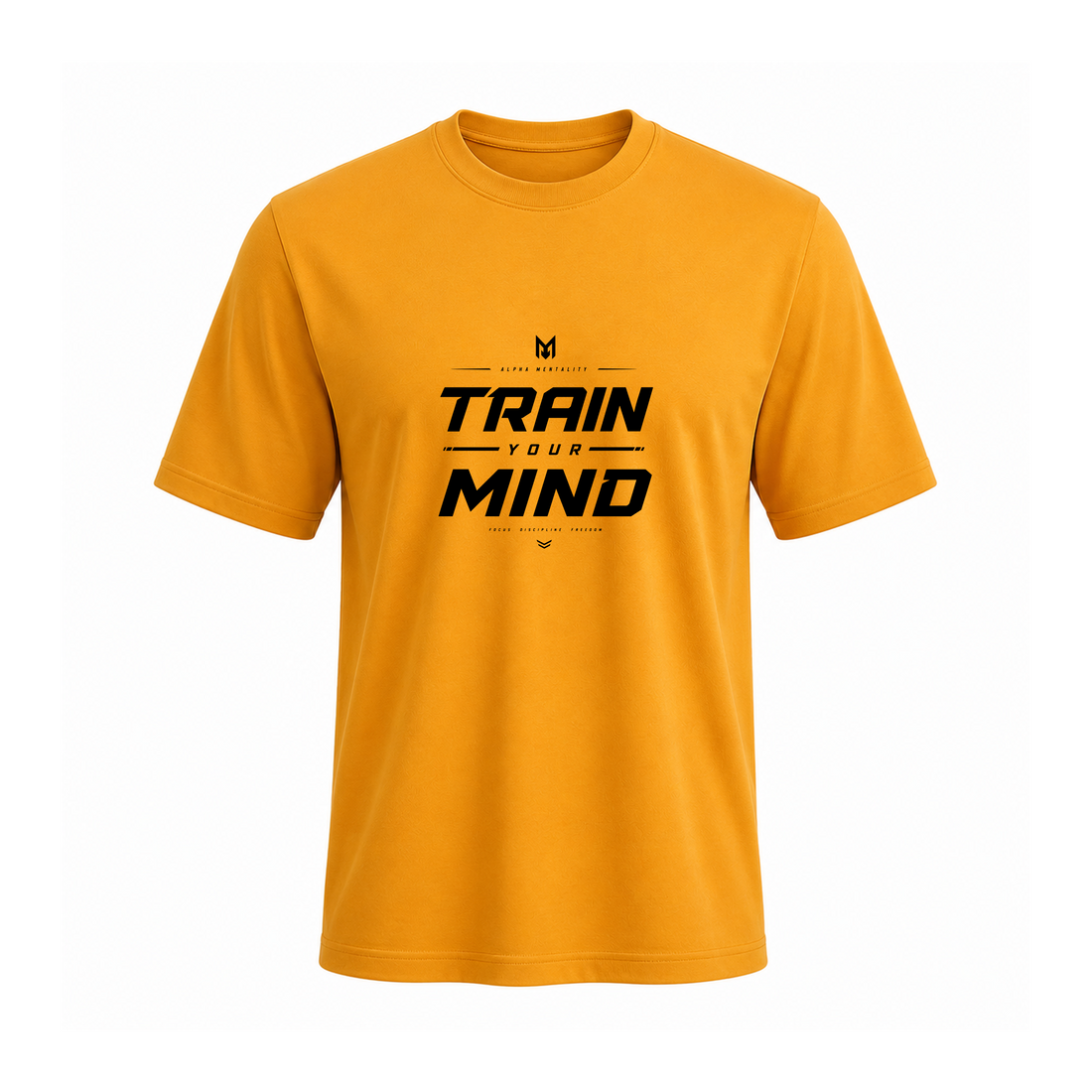 SIIEGE Train Your Mind Soft Cotton Yellow T-Shirt For Men