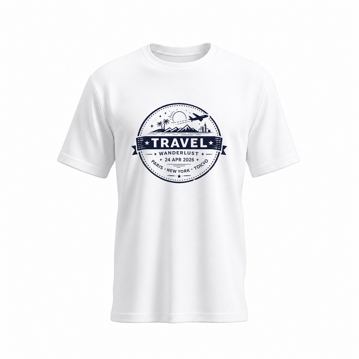 SIIEGE Travel Wanderlust Soft  Cotton White T-Shirt For Men