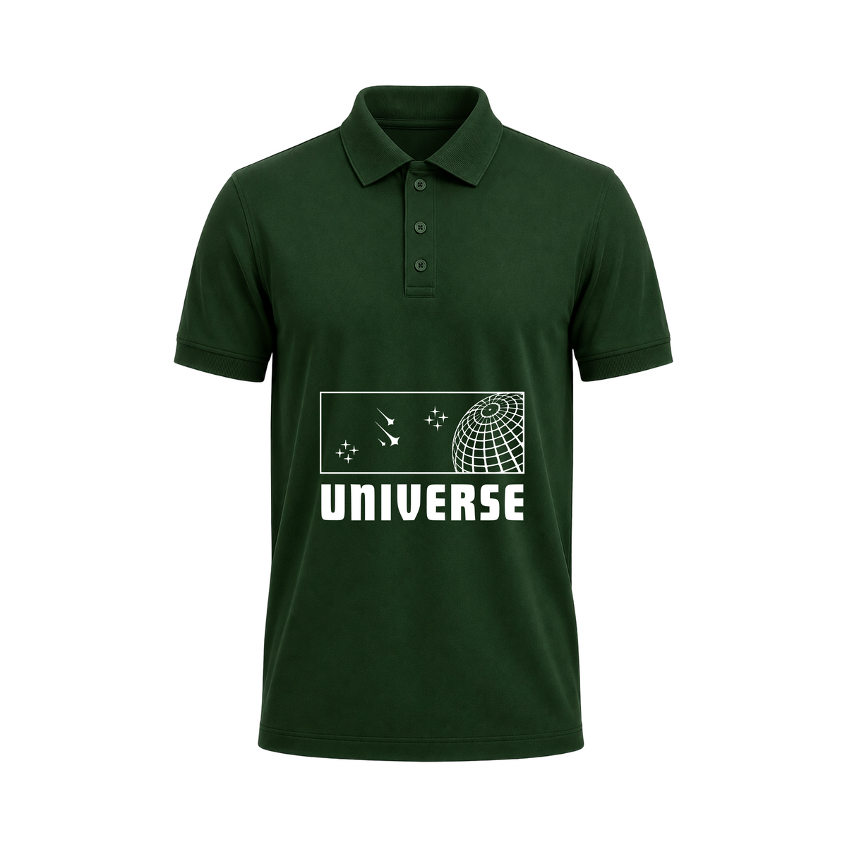 SIIEGE Universe Green Polo T-Shirt For Men